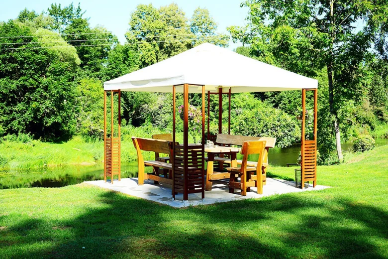 Simple gazebo with furniture