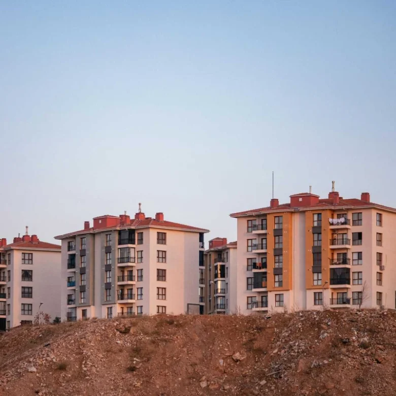 Apartment buildings on hillside