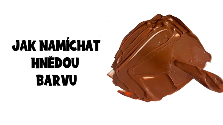Hnědá barva namíchaná na bílém pozadí s českým nápisem.