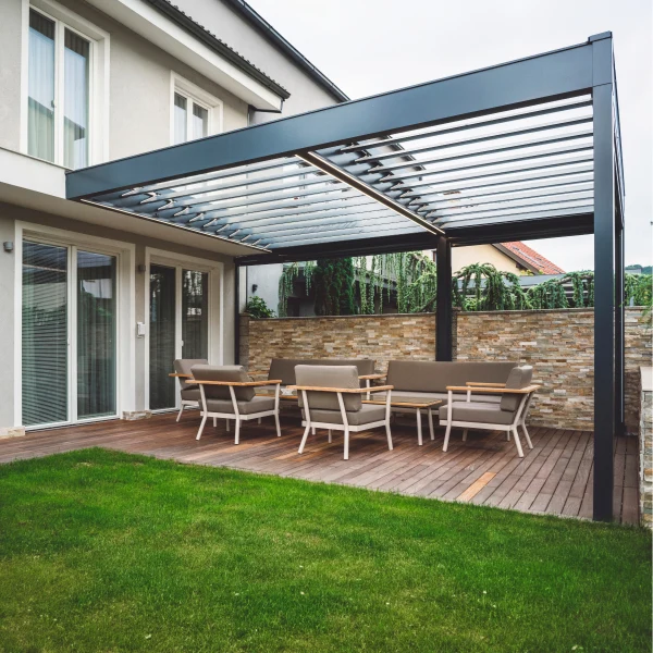 Pergola with seating area