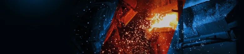 Molten steel sparks