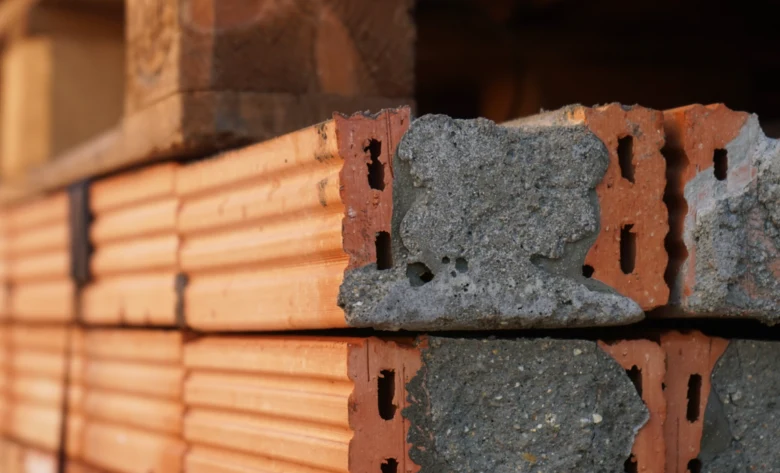 Betonový překlad položený na cihlové zdi