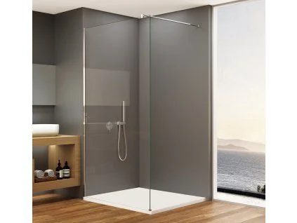 Shower enclosure without tray