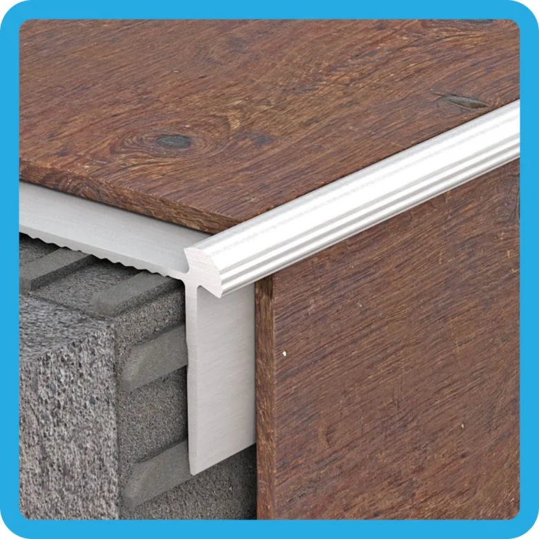 Stair nosing profile on wood and concrete