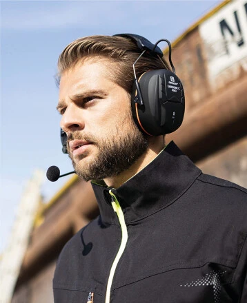 Man wearing safety headset