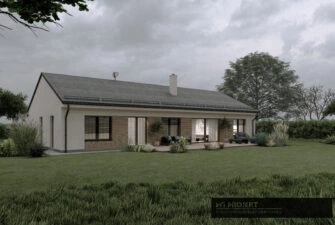 Moderní rodinný dům v architektonickém vizualizaci.