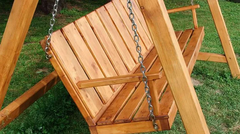 Wooden garden swing seat