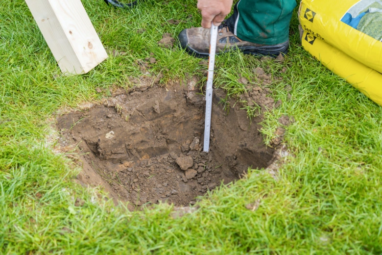 Hole for swing post installation